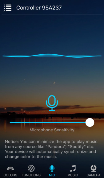 Smart Lights App Microphone