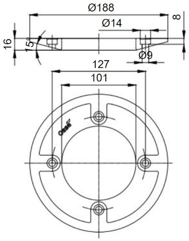 Liner Clamping Flange 100T Dimensions
