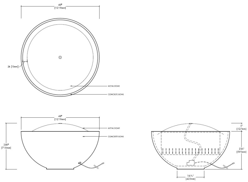 Dome 1219 Technical Dimensions