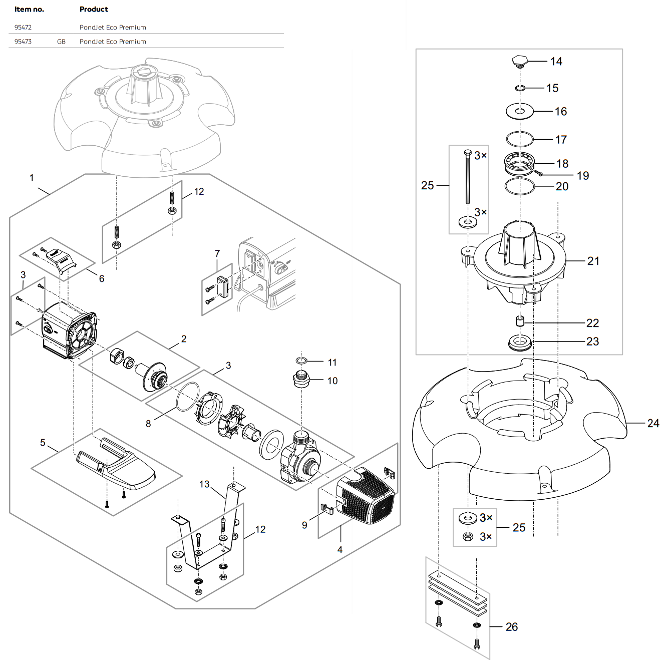 PondJet Eco Premium Exploded Diagram