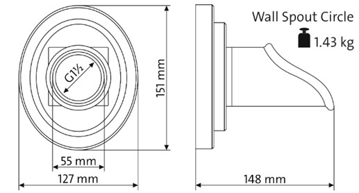 Wall Spout Circle Dimensions