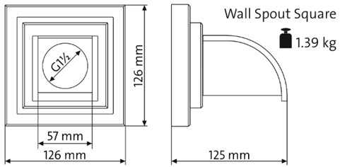 Wall Spout Square Dimensions