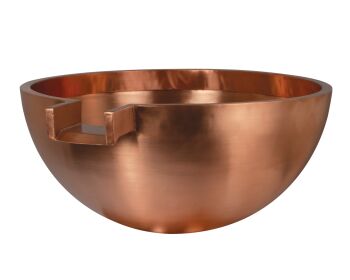 Circular Copper Bowl With Small Spillway