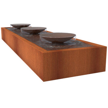 CorTen Steel Water Table with Bowls