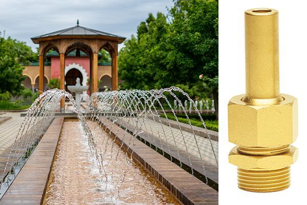 thumbnail image 2 of Hexagonal Male Thread Small Brass Comet Water Fountain Nozzles/Lance Jet Nozzle For Indoor Architectural Fountains 2 of 12