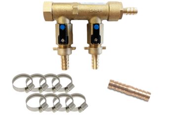2 Way Brass Valved Manifold Kit