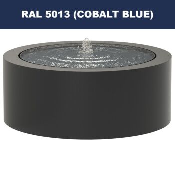 Cobalt Blue (RAL 5013) Circular Aluminium Water Table 1000mm x 400mm with 1 Fountain
