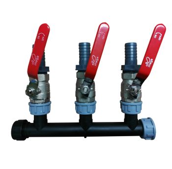 1" 3 Way Dry Manifold with Valves